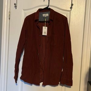 LARSSON & CO "Rust" Maroon Corduroy Button-Up (unworn with tags) 100% Cotton
